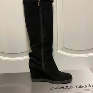 Aquatalia Carmen Black Suede Boots 6.5
